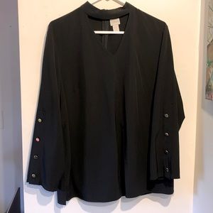 Chico’s black blouse